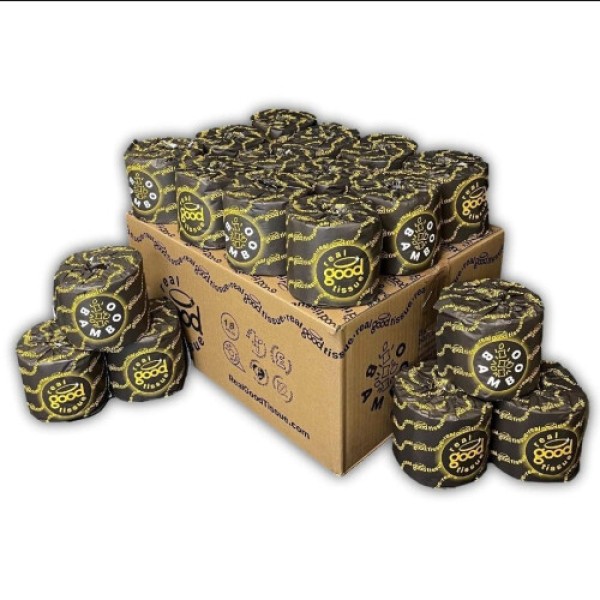 Tisu toilet serat bambu - 18 gulung, 3 lapis, 300 lembar per gulung